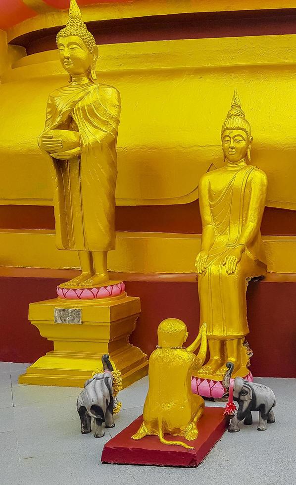 Golden Buddha statues at Wat Phra Yai temple, Koh Samui, Thailand, 2018 photo