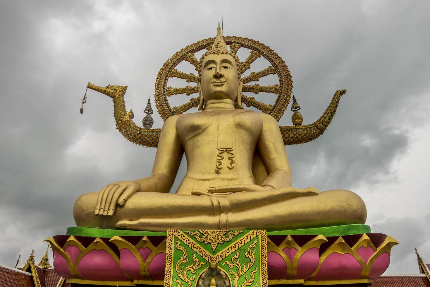 Golden Buddha statue at Wat Phra Yai temple, Koh Samui, Thailand photo