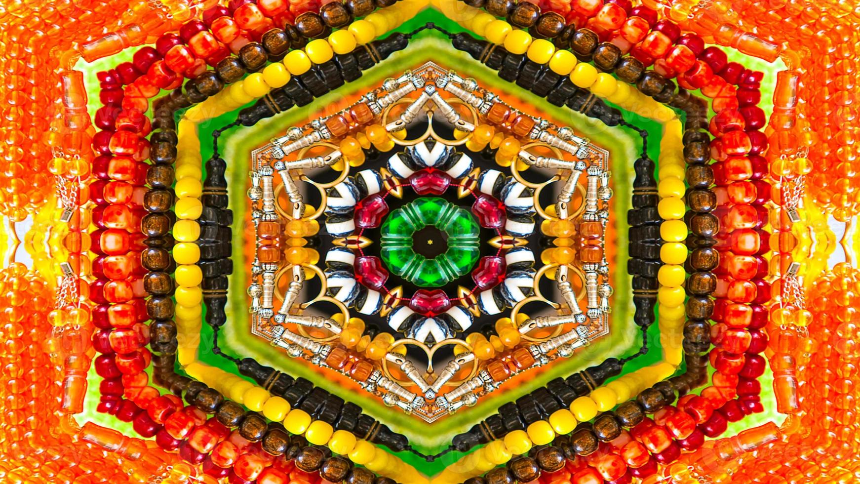 Colorful Hypnotic  Symmetric Kaleidoscope photo