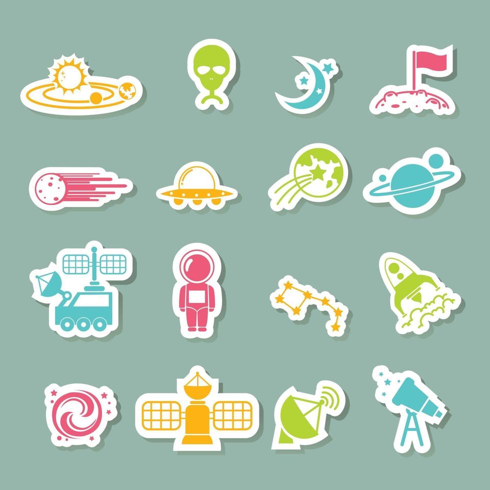 Space icons set vector