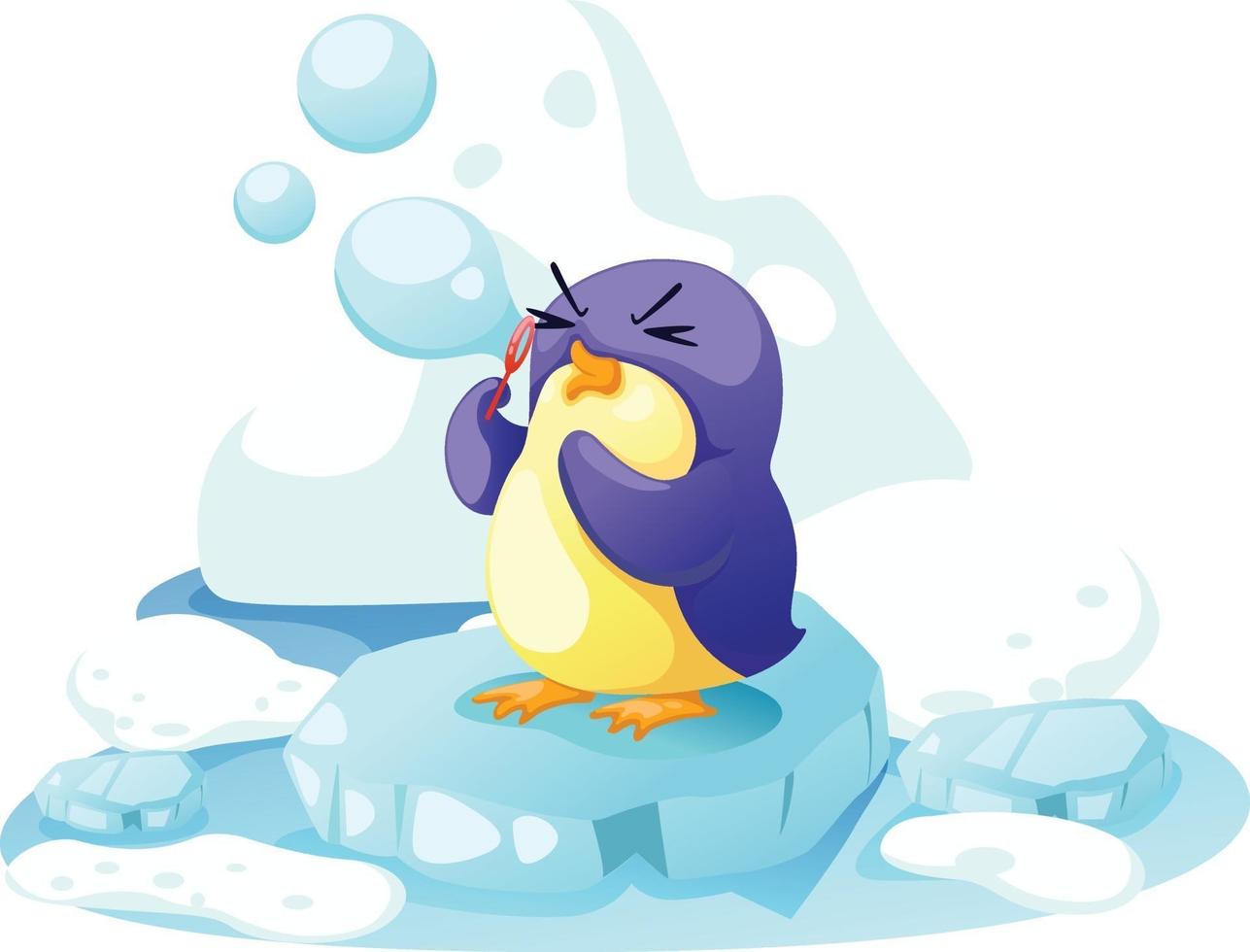 penguin on a bit of ice vector