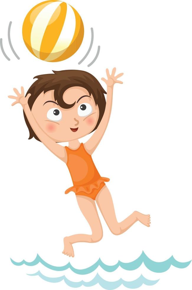 girl playing volleyball vector
