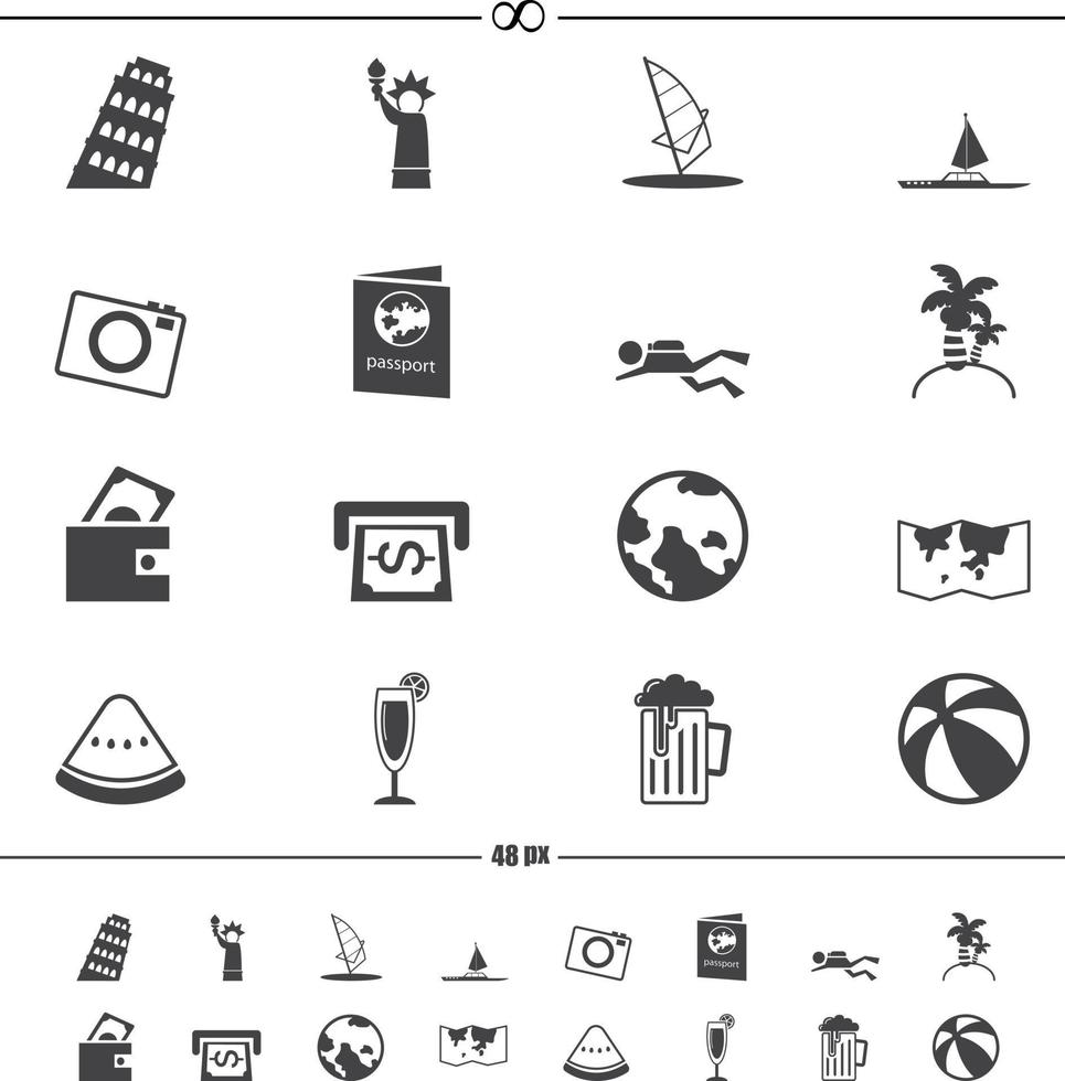 Travel icons vector