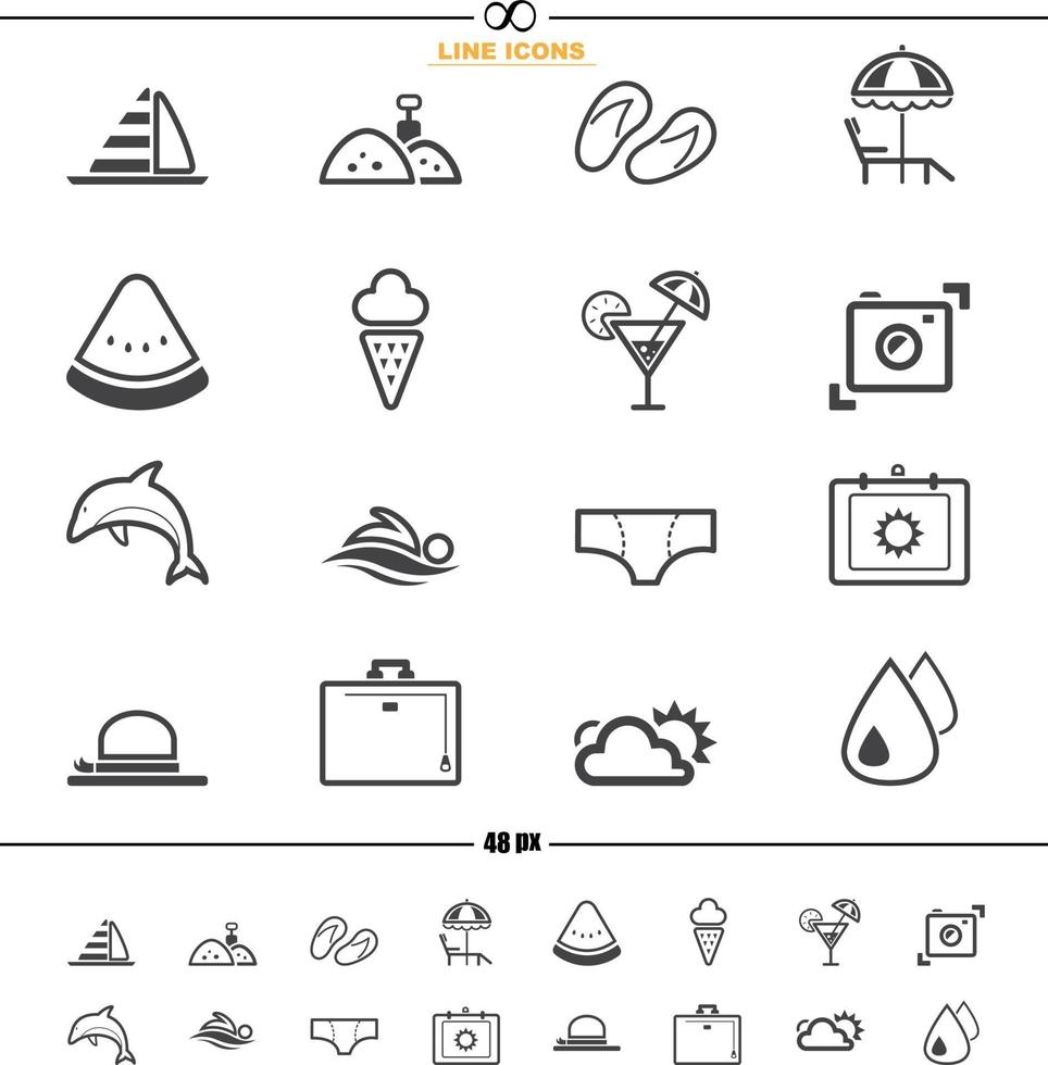 conjunto de iconos de verano vector