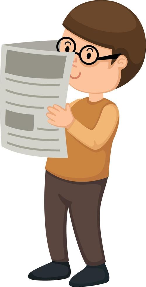 man reading a newspaper vector