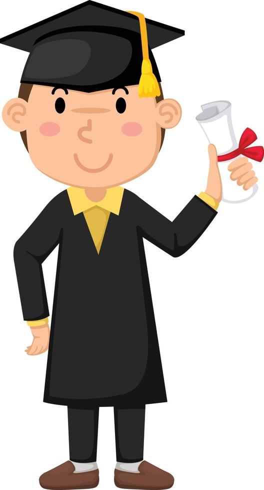 boy in graduation gown vector