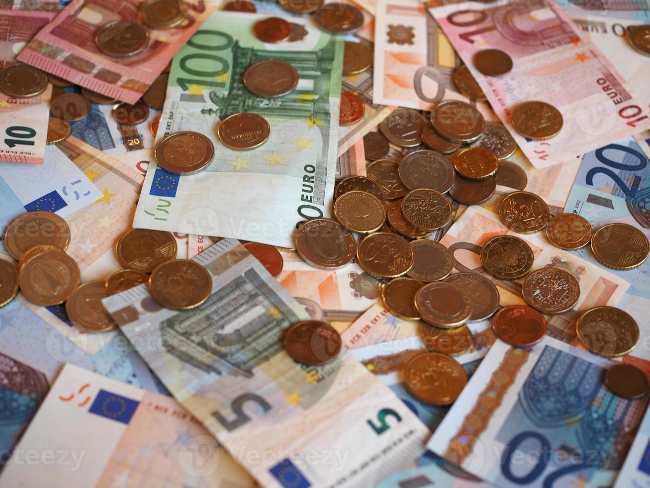 billetes y monedas de euro, unión europea ue foto