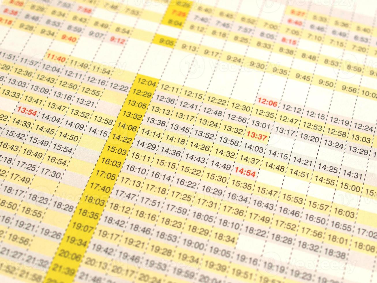 Arrivals and departures timetable photo
