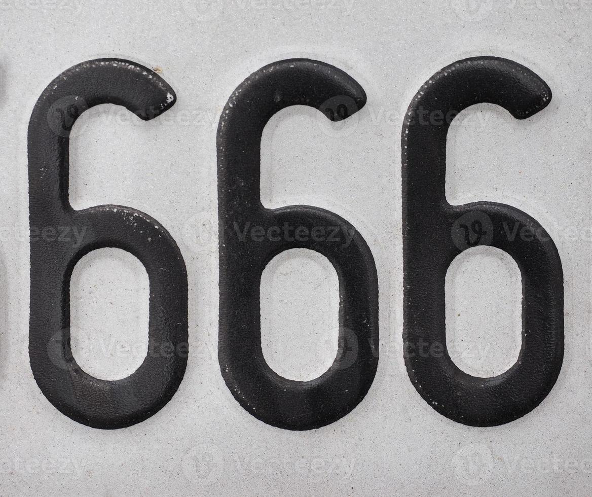 Number 666 sign photo