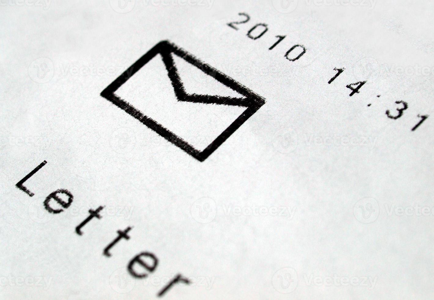 Postage meter on letter photo