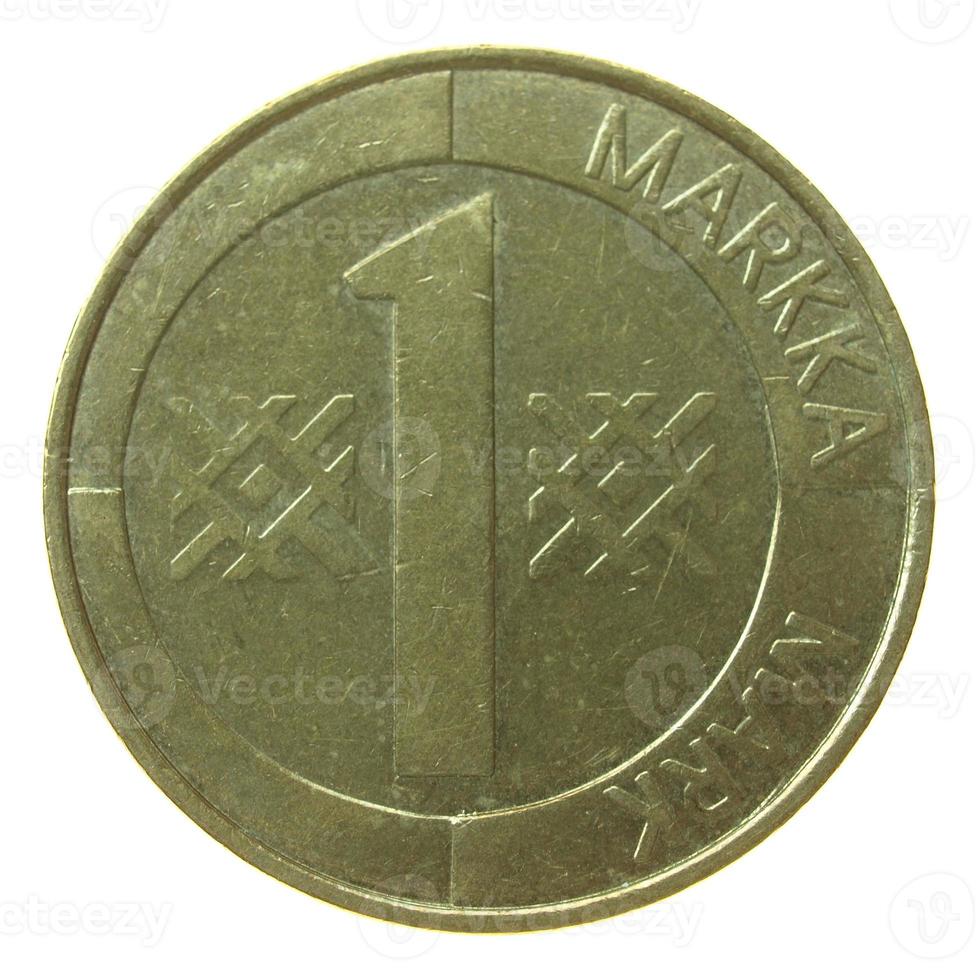 moneda finlandesa vintage aislado foto