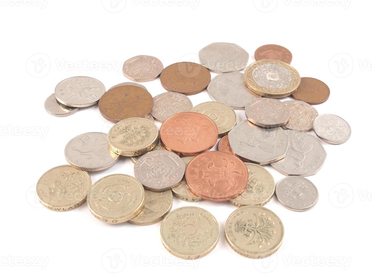 monedas de libra, reino unido foto
