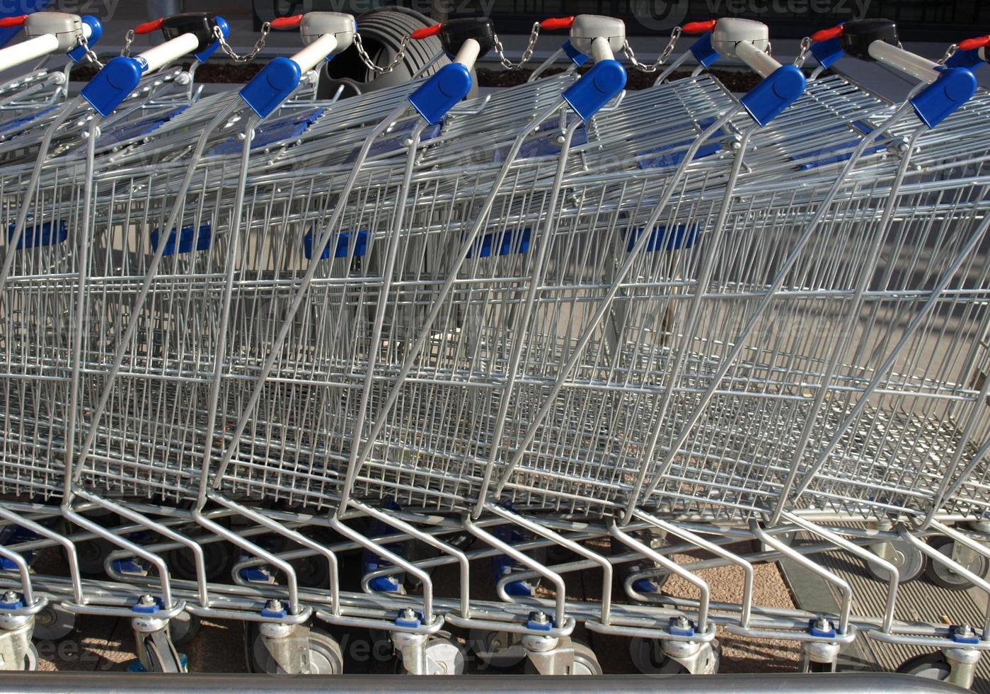 Supermarket shopping carts photo