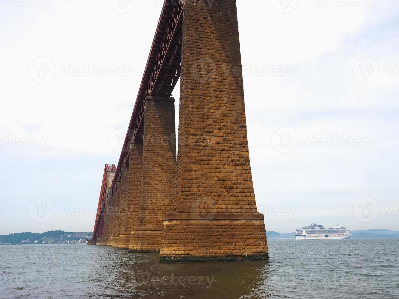 Forth Bridge over Firth of Forth in Edinburgh photo