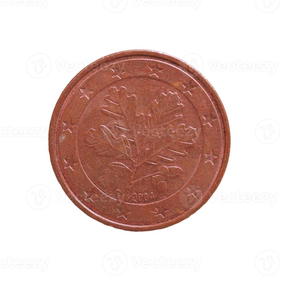 5 cents coin, European Union isolated over white photo