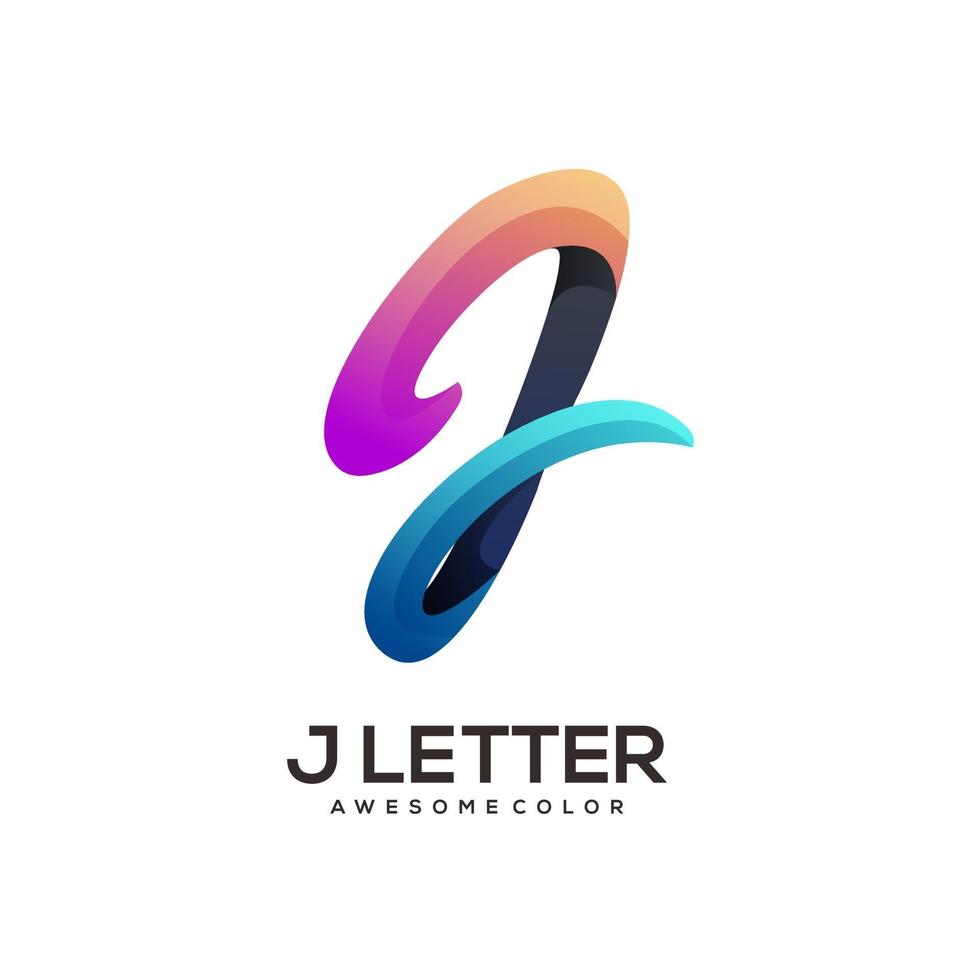 J letter colorful Logo Illustration Abstract vector