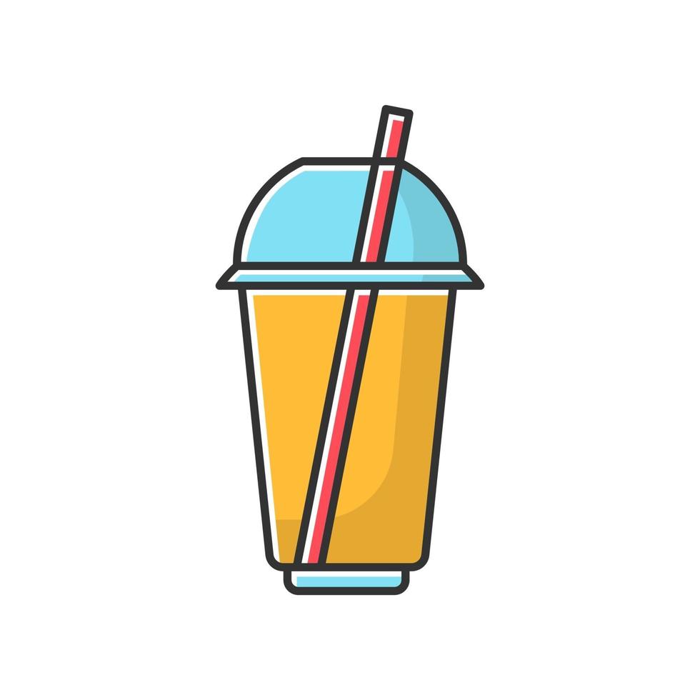 Disposable plastic cup RGB color icon vector