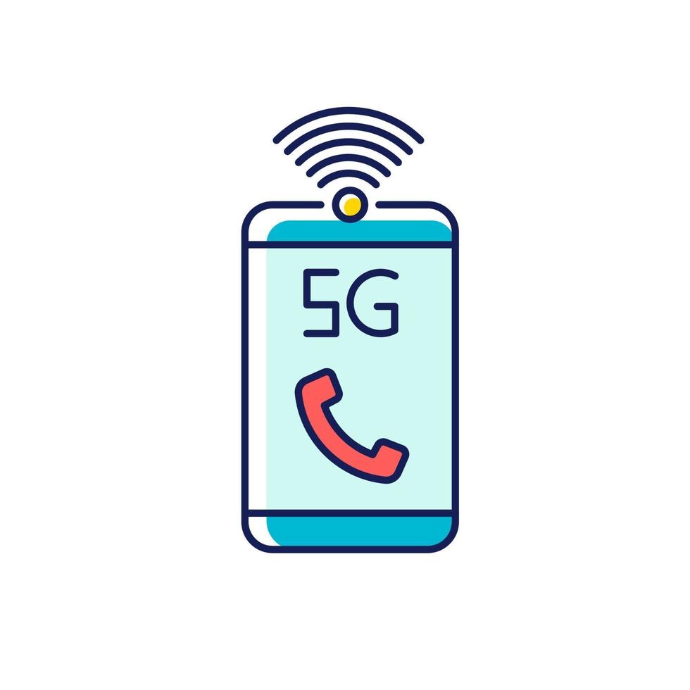 5G mobile network RGB color icon vector