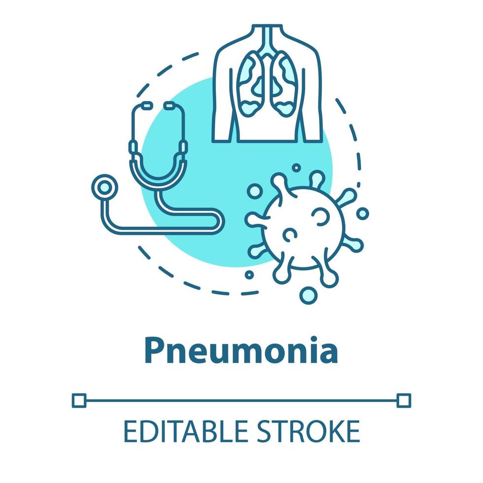 icono del concepto de neumonía vector