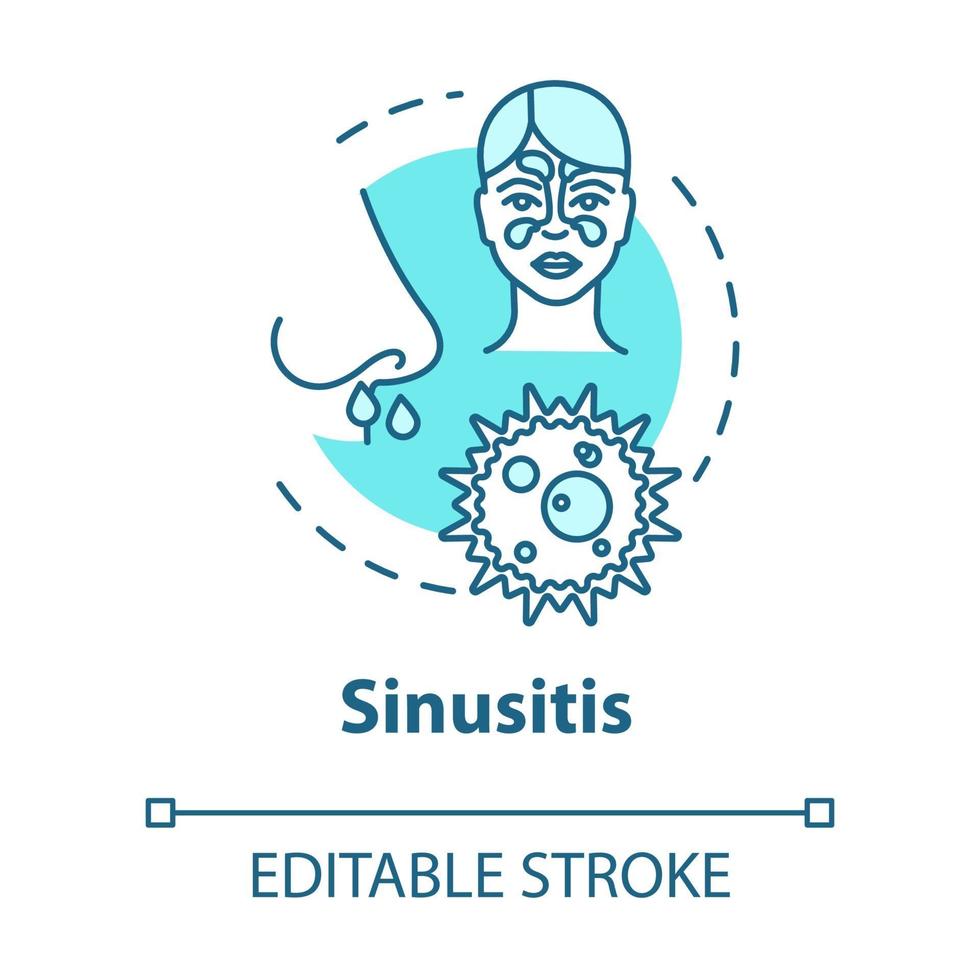 Sinusitis concept icon vector