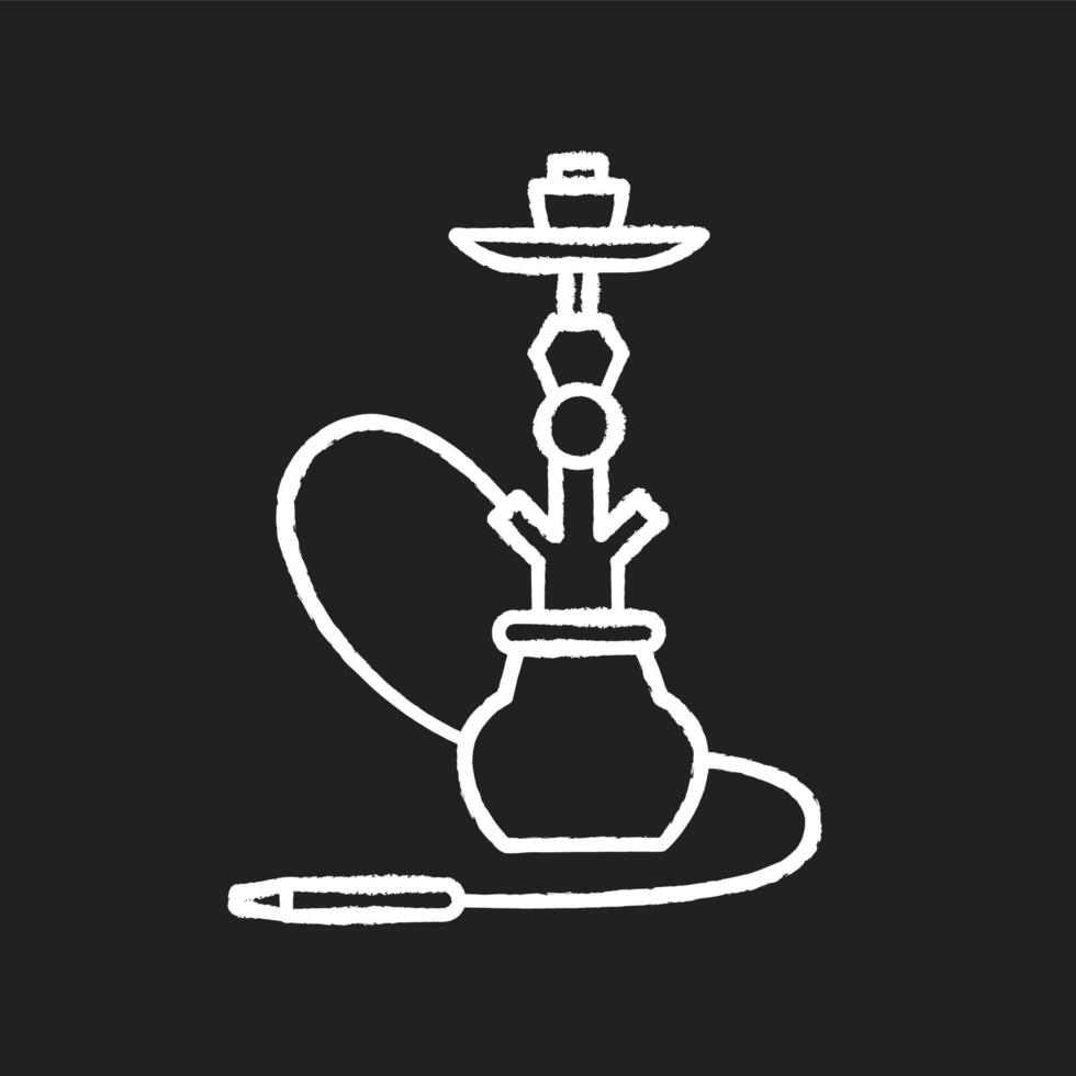 Hookah chalk white icon on black background vector