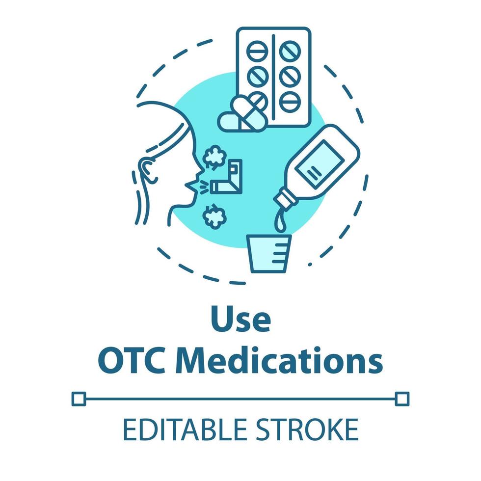 Use OTC medication concept icon vector