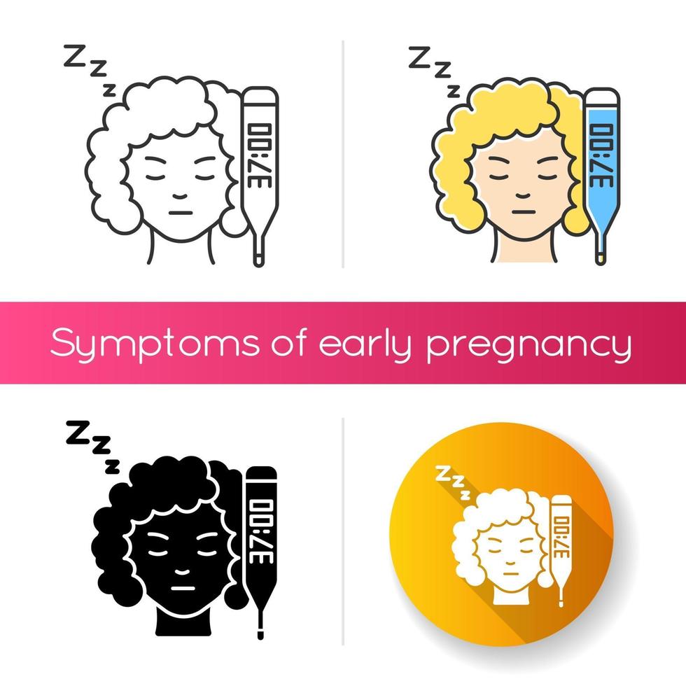 Raised basal temperature icon vector