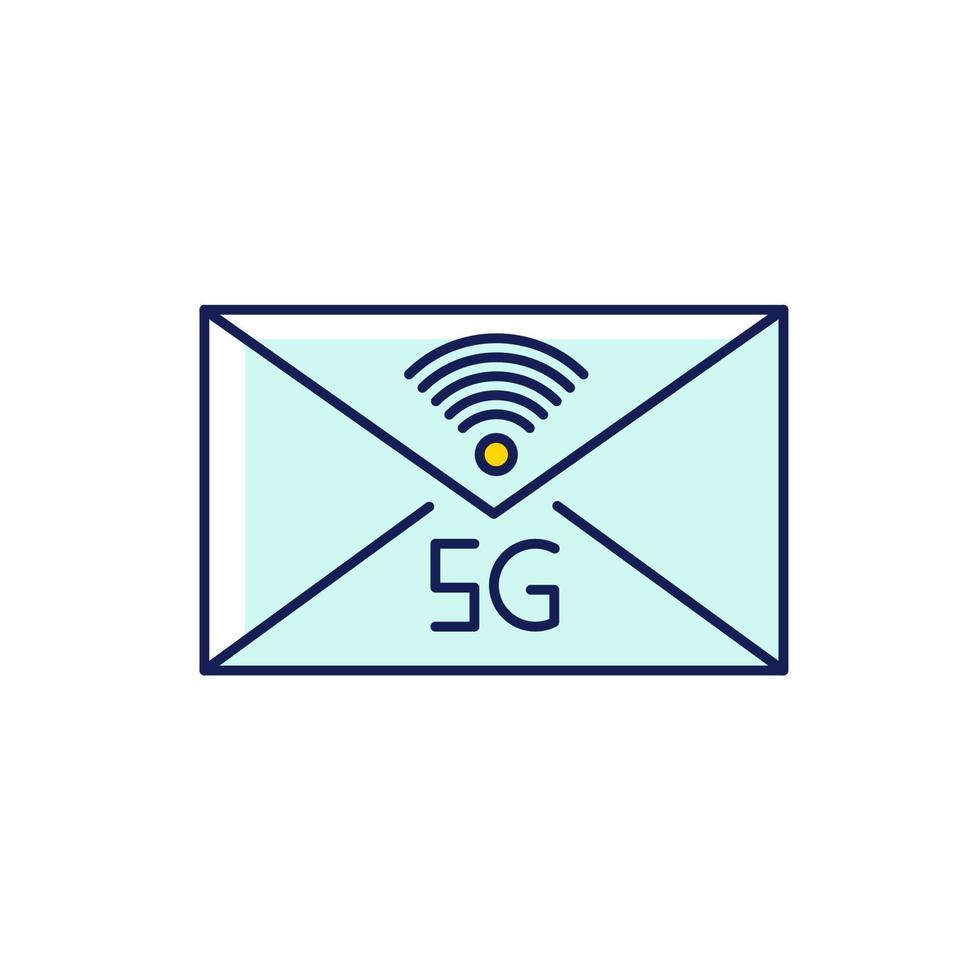 5G envelope RGB color icon vector