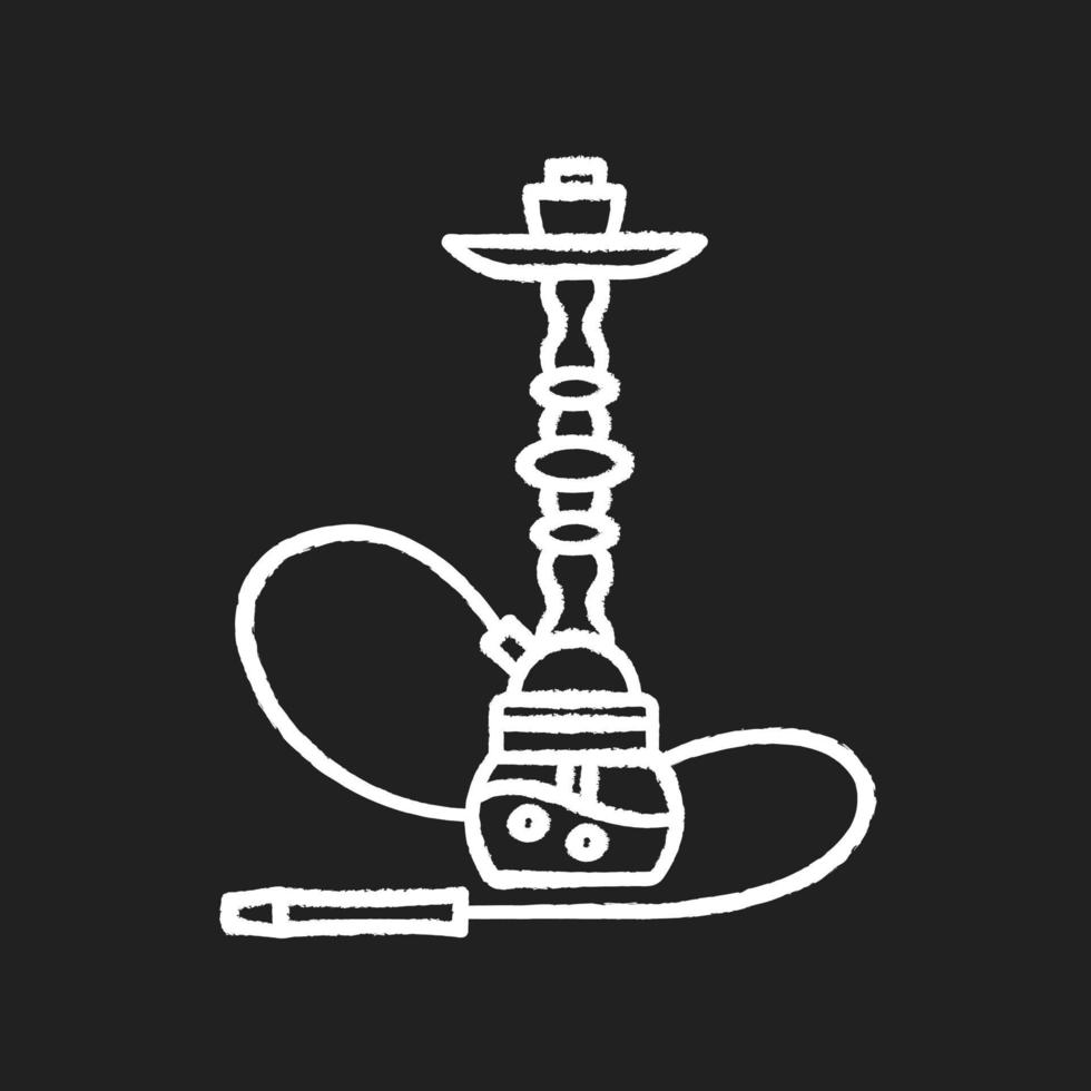 Hookah chalk white icon on black background vector