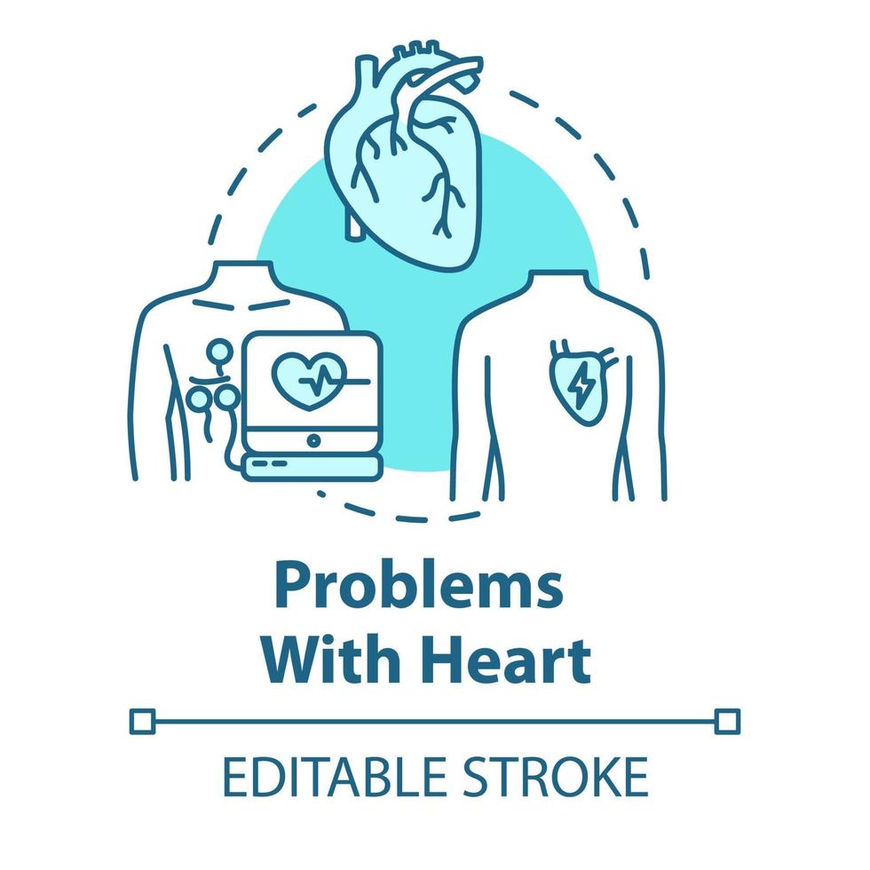 Problems with heart concept icon vector
