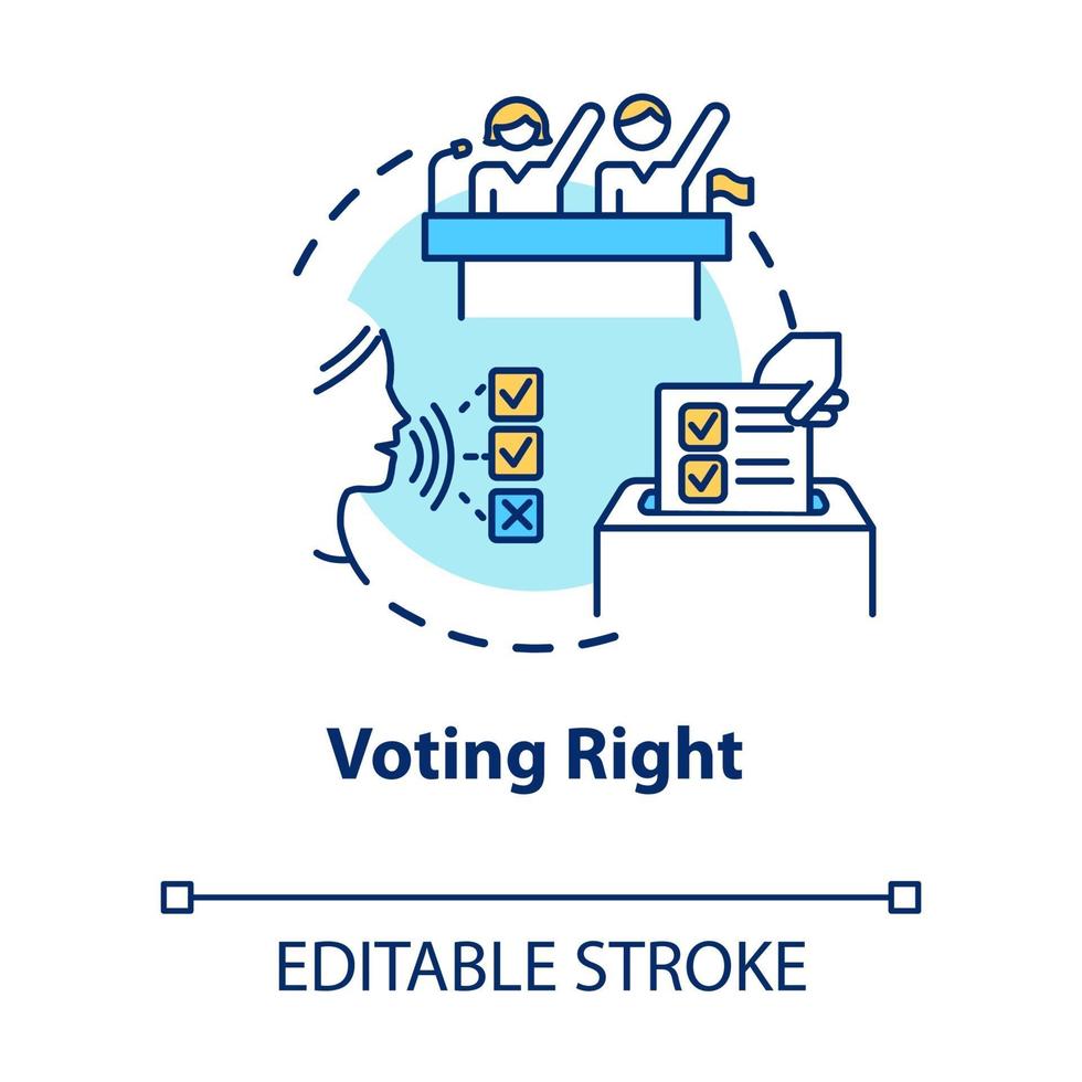 icono de concepto de derecho de voto vector