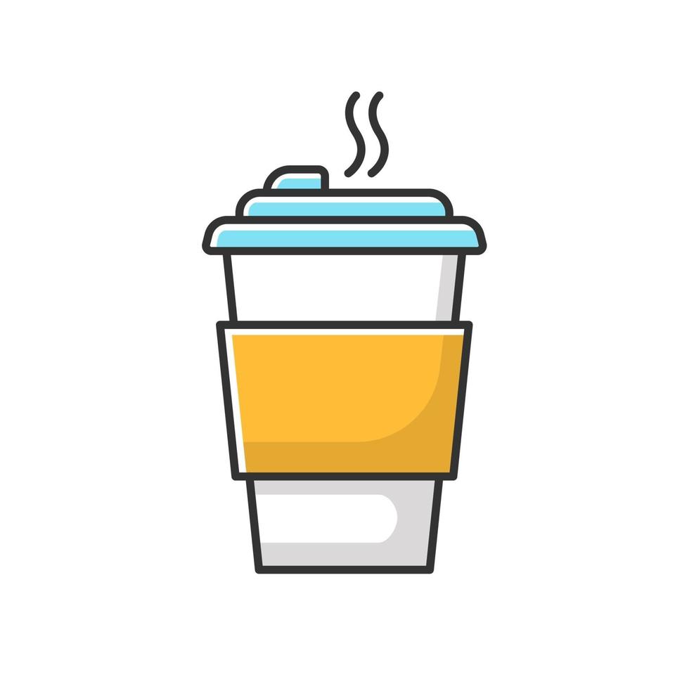 café para llevar icono de color rgb vector