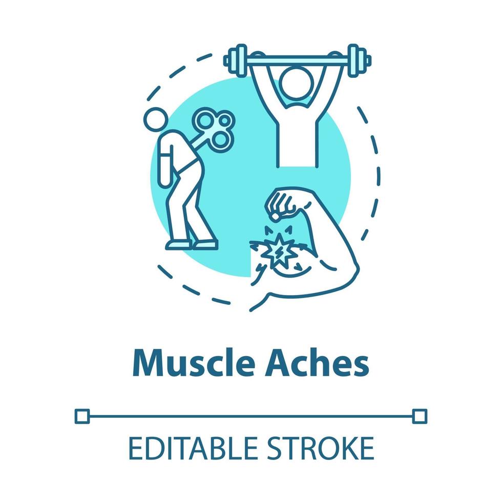 Muscle aches concept icon vector