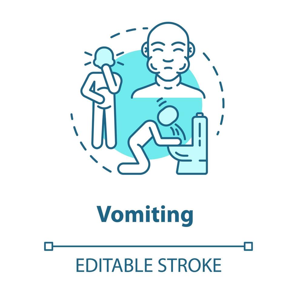 Vomiting concept icon vector