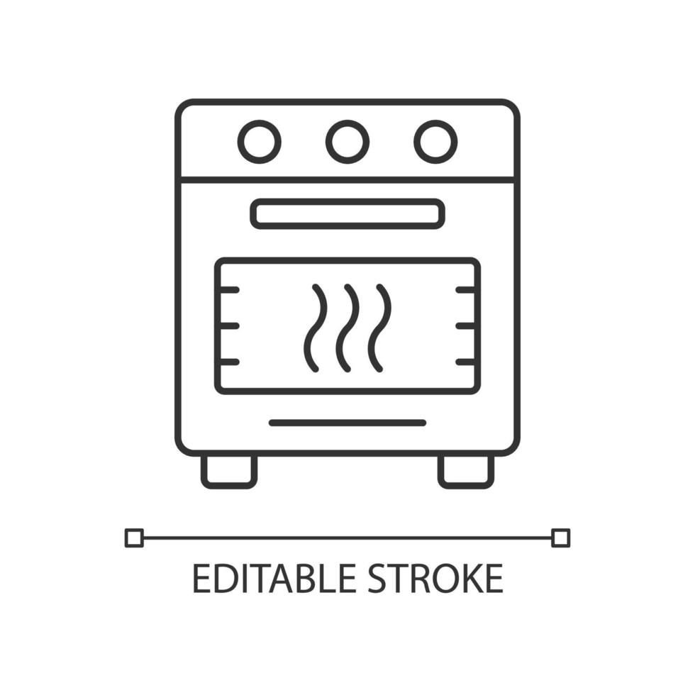 Bake in oven linear icon vector