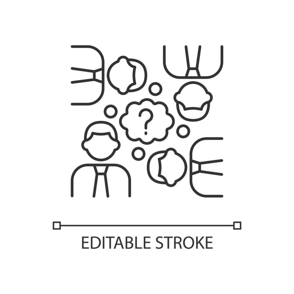 Collective thinking linear icon vector