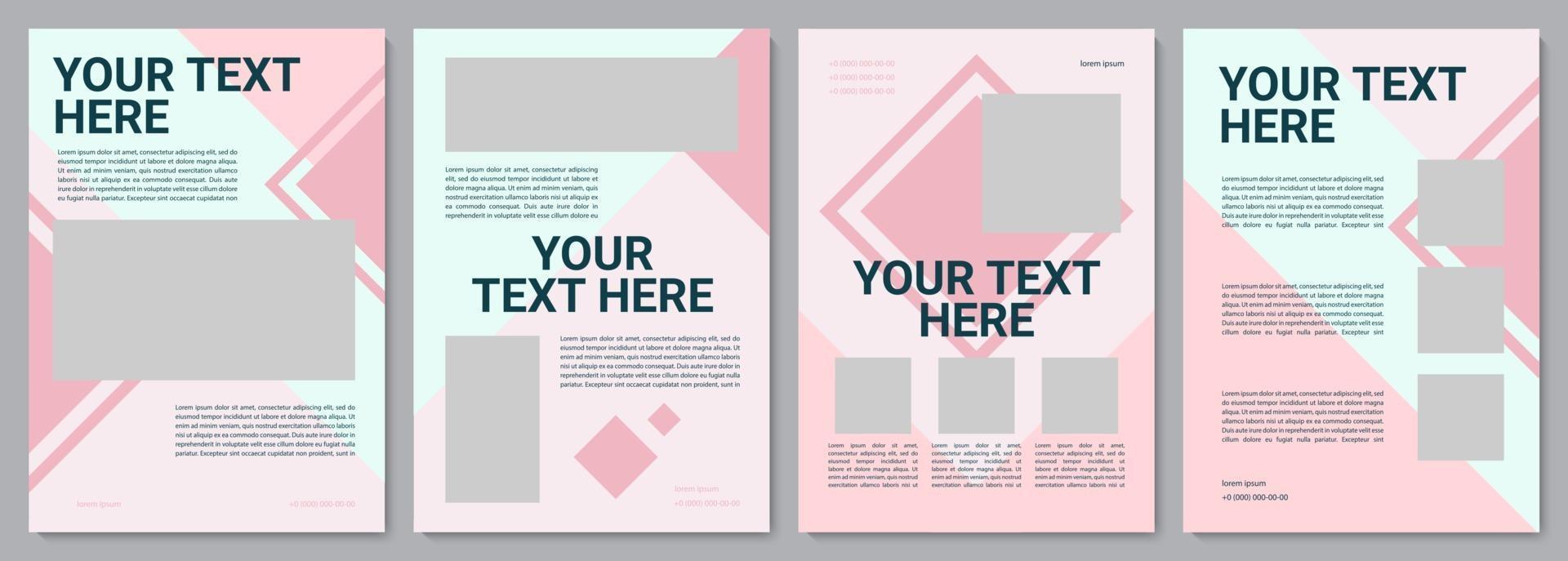 Pink feminine brochure template vector