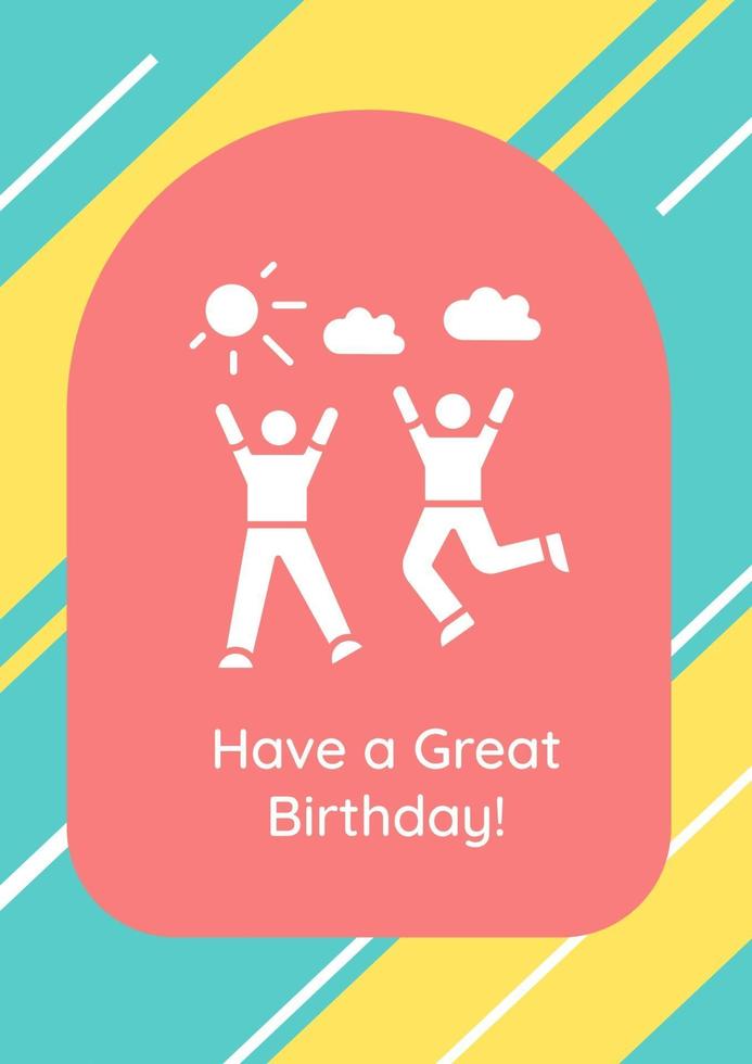 Ha bendecido la tarjeta de felicitación de cumpleaños con elemento de icono de glifo vector