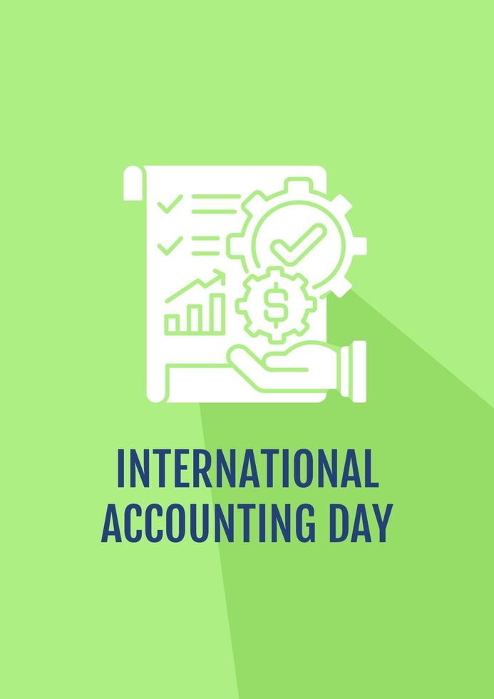 Congratulating accountant greeting card with glyph icon element vector