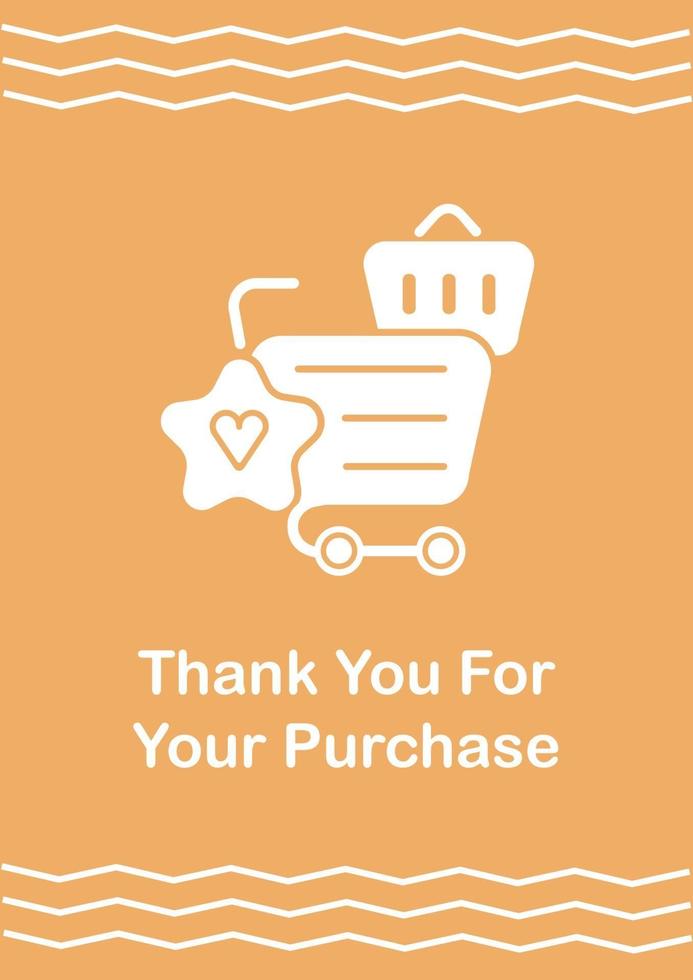 Thank you to customers greeting card with glyph icon element vector