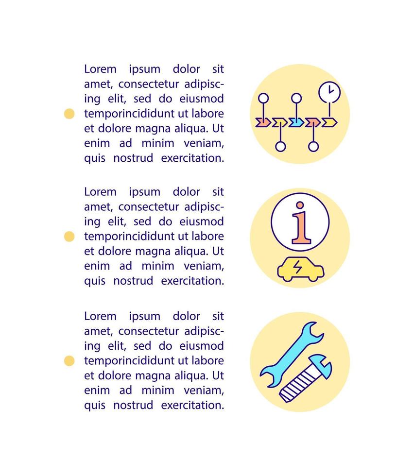 ev comprobación de iconos de línea de concepto de servicio con texto. vector