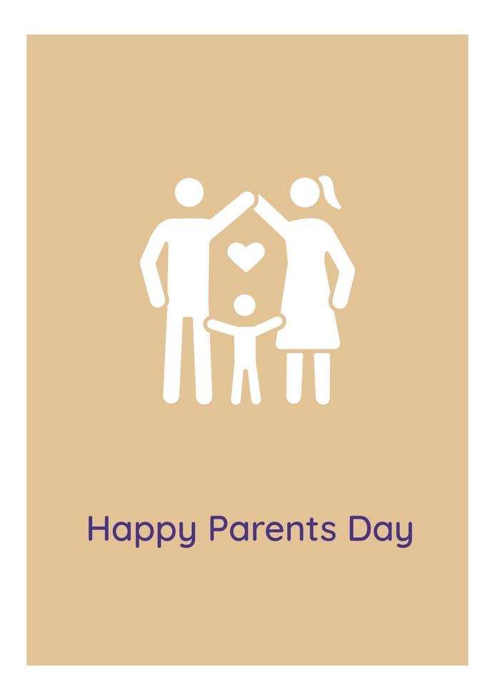 International parents day greeting card with glyph icon element vector