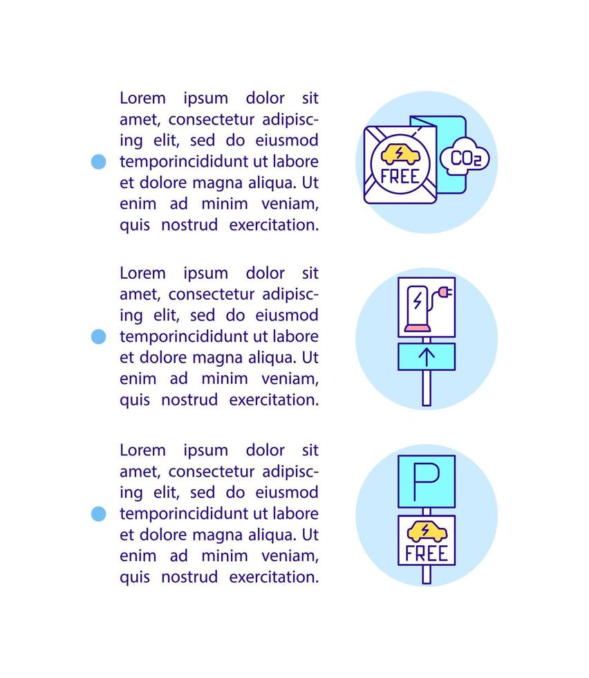 Electric vehicles benefits concept line icons with text. vector