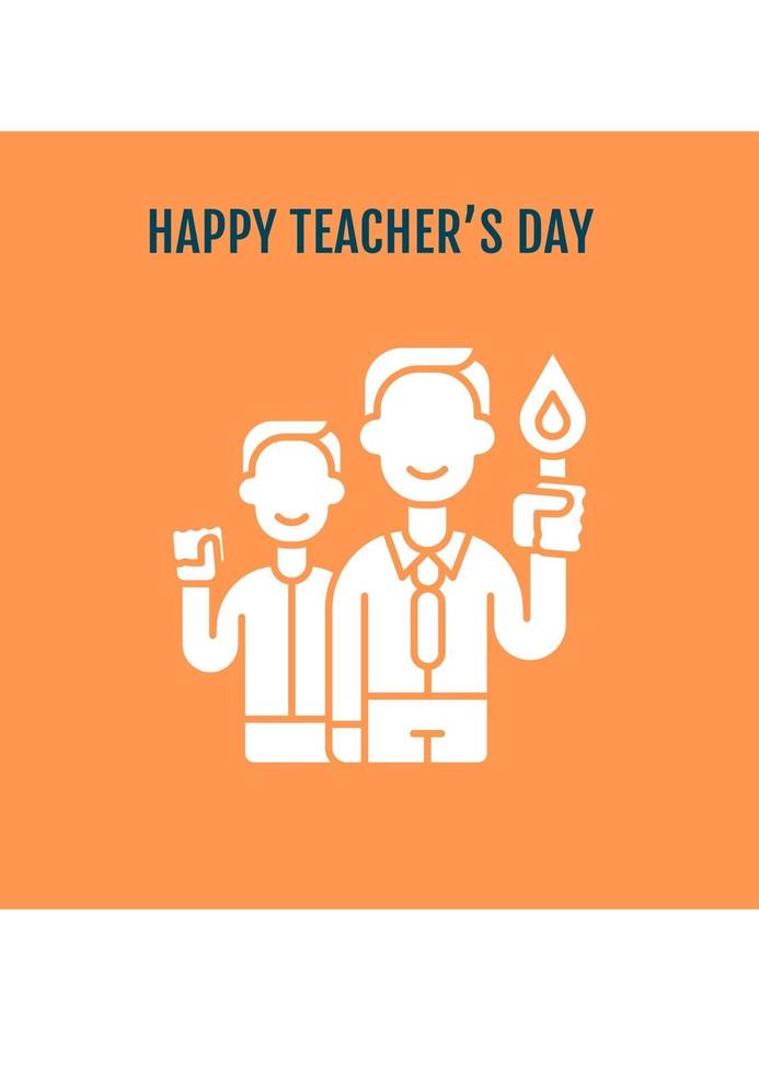 Teacher appreciation day greeting card with glyph icon element 3117827