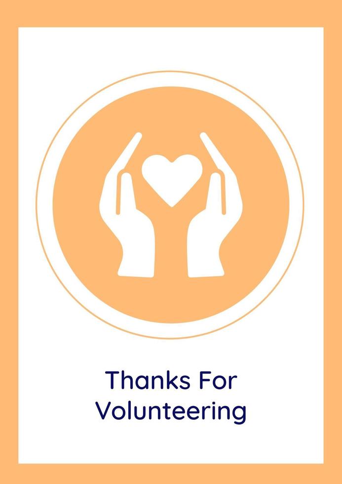 Volunteers contribution greeting card with glyph icon element vector