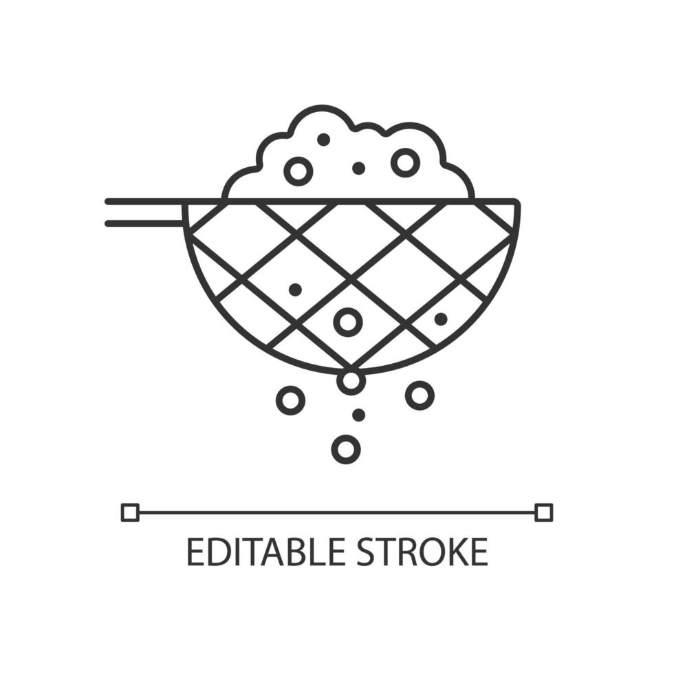 Sift cooking ingredient linear icon vector