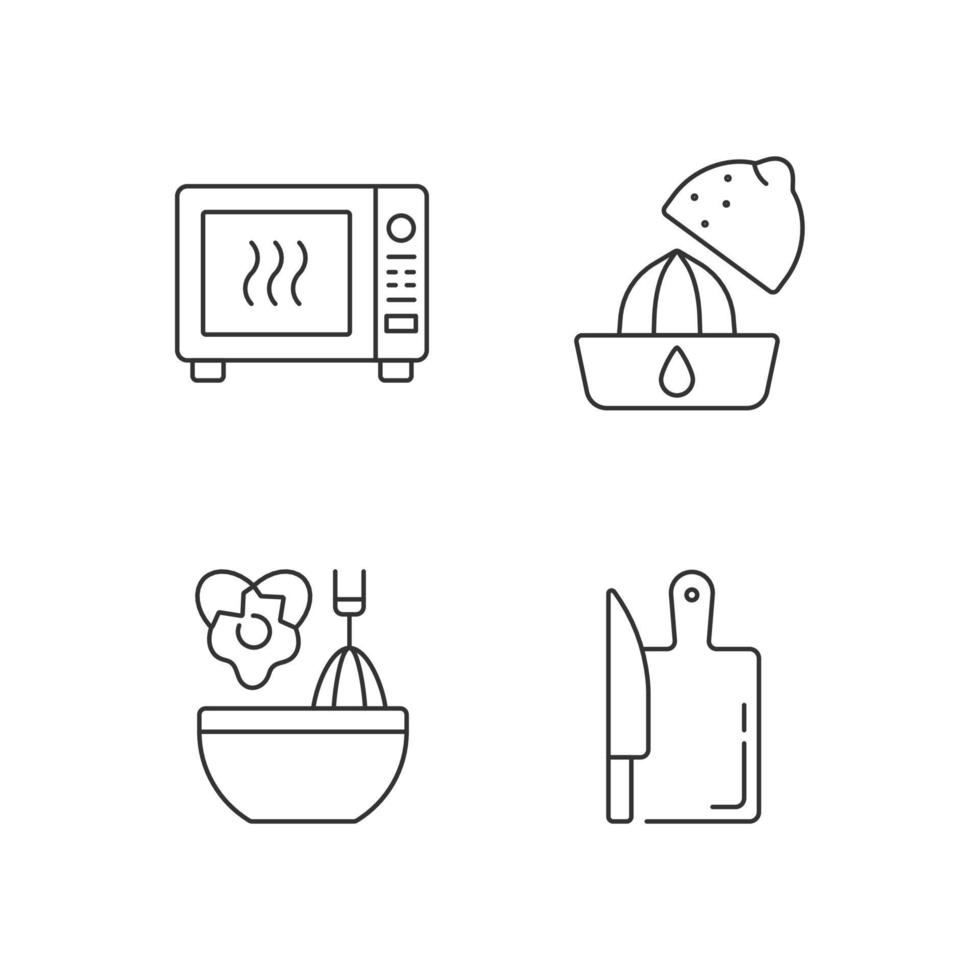 Food recipe linear icons set vector