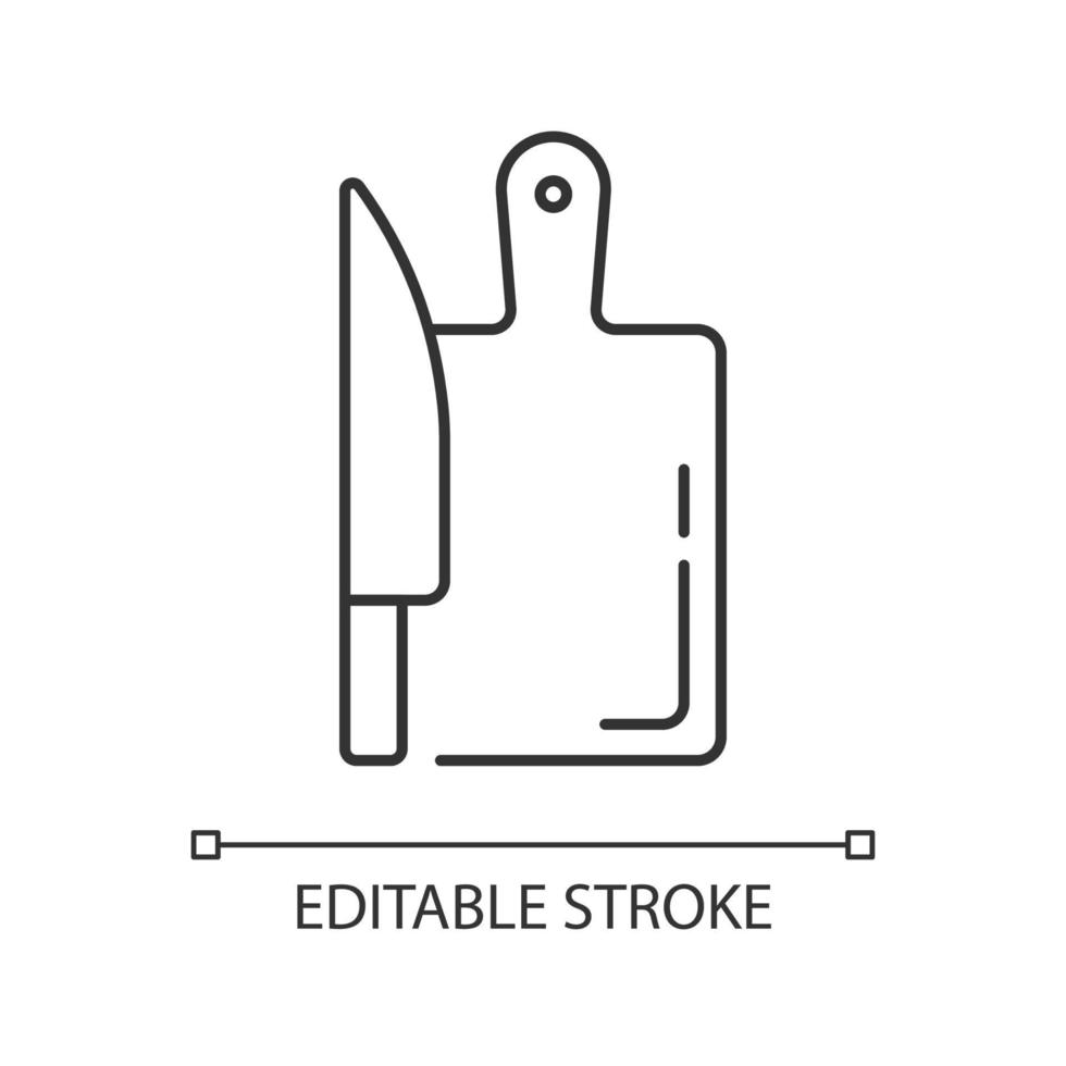 icono lineal de tabla de cortar vector