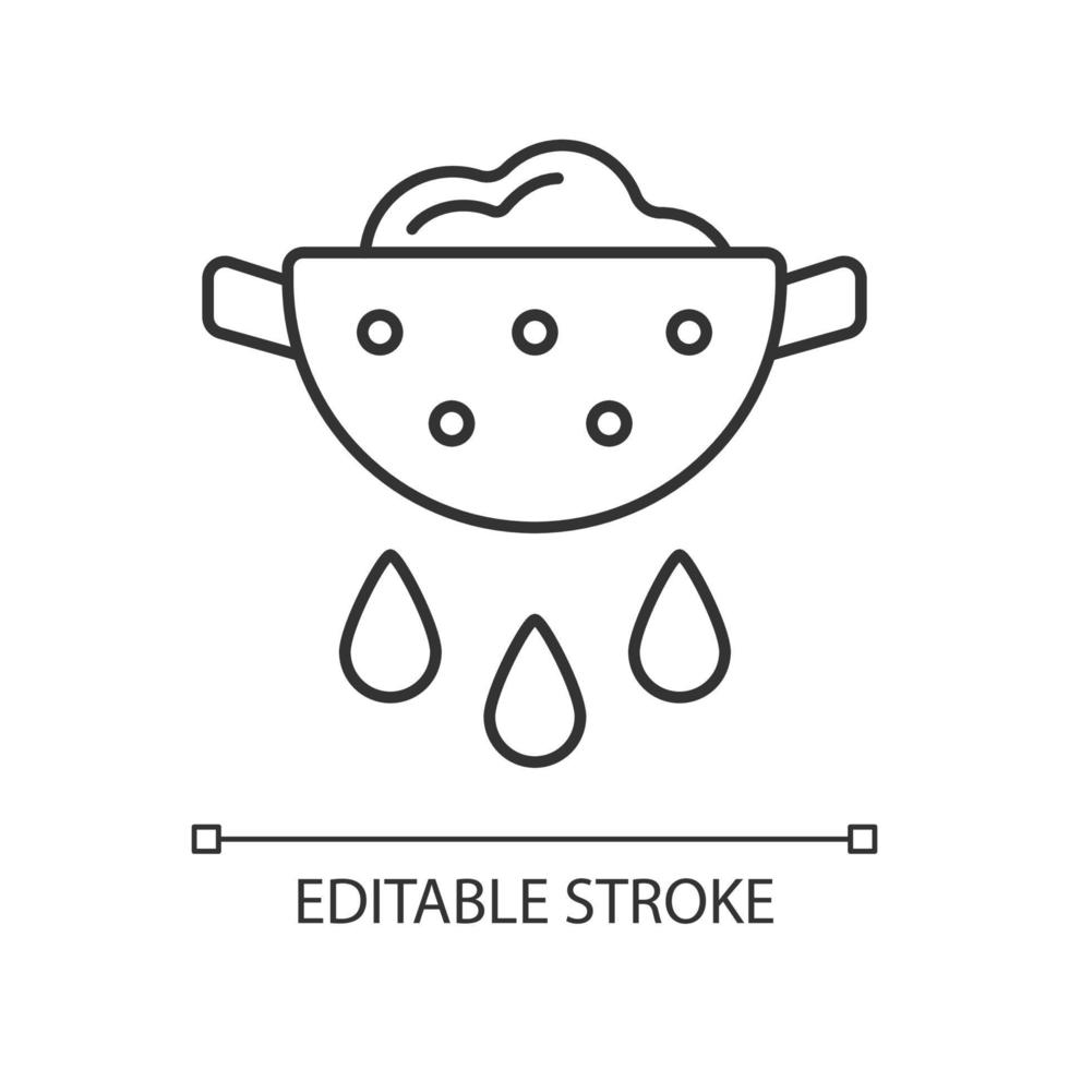 Drain food linear icon vector