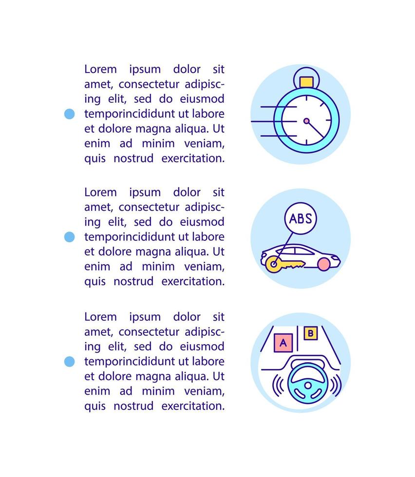 iconos de línea de concepto de mejora de la experiencia de conducción ev con texto. vector